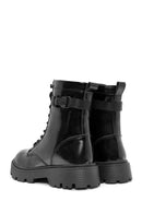 Men's Black Zippered Leather Combat Boots | Derimod Men's Black Zippered Leather Combat Boots | Derimod