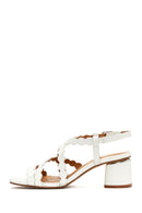 Kadın Beyaz Kalın Topuklu Sandalet | Derimod Kadın Beyaz Kalın Topuklu Sandalet | Derimod