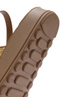 Women's Brown Thick Soled Stoned Sandals | Derimod Women's Brown Thick Soled Stoned Sandals | Derimod