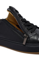 Erkek Siyah Bağcıklı Deri Sneaker | Derimod Erkek Siyah Bağcıklı Deri Sneaker | Derimod