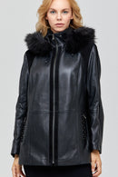 Delfina Women's Leather Jacket | Derimod Delfina Women's Leather Jacket | Derimod