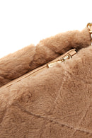 Kadın Camel Peluş Omuz Çantası | Derimod Kadın Camel Peluş Omuz Çantası | Derimod