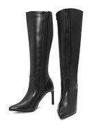 Woman Black Zippered Thin Heeled Boots | Derimod Woman Black Zippered Thin Heeled Boots | Derimod