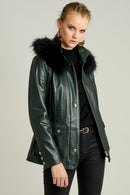 Diva Women's Leather Jacket | Derimod Diva Women's Leather Jacket | Derimod