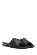 Women's Black Leather Slippers | Derimod Women's Black Leather Slippers | Derimod