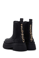 Women's Black Thick Soled Chelsea Leather Boots | Derimod Women's Black Thick Soled Chelsea Leather Boots | Derimod