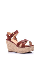 Women's Straw Sole Wedge Heeled Sandals | Derimod Women's Straw Sole Wedge Heeled Sandals | Derimod