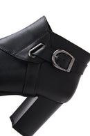 Women's Black Leather Heeled Boots | Derimod Women's Black Leather Heeled Boots | Derimod
