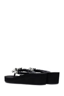 Women's Black Toe Stone Wedge Heel Jelly Slippers | Derimod Women's Black Toe Stone Wedge Heel Jelly Slippers | Derimod