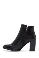 Women's Black Zippered Chunky Heel Boots | Derimod Women's Black Zippered Chunky Heel Boots | Derimod