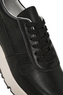 Erkek Siyah Bağcıklı Deri Casual Sneaker | Derimod Erkek Siyah Bağcıklı Deri Casual Sneaker | Derimod