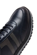 Erkek Lacivert Bağcıklı Deri Sneaker | Derimod Erkek Lacivert Bağcıklı Deri Sneaker | Derimod