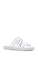 Women's Silver Transparent Stone Slippers | Derimod Women's Silver Transparent Stone Slippers | Derimod