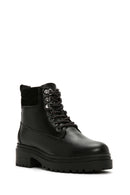Women's Black Zippered Leather Boots | Derimod Women's Black Zippered Leather Boots | Derimod