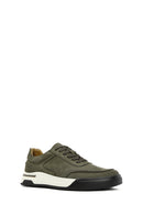 Male Green Lace-Up Nubuck Leather Sneaker | Derimod Male Green Lace-Up Nubuck Leather Sneaker | Derimod