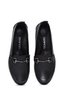 Kadın Siyah Deri Dolgu Topuklu Loafer | Derimod Kadın Siyah Deri Dolgu Topuklu Loafer | Derimod