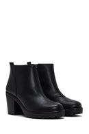Women's Black Zippered Chunky Heel Boots | Derimod Women's Black Zippered Chunky Heel Boots | Derimod