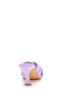 Women's Lilac Heeled Slippers | Derimod Women's Lilac Heeled Slippers | Derimod