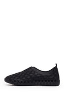 Woman Black Patterned Leather Comfort Shoes | Derimod Woman Black Patterned Leather Comfort Shoes | Derimod