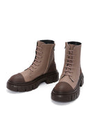 Women's Mink Leather Zippered Boots | Derimod Women's Mink Leather Zippered Boots | Derimod