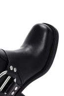 Women's Black Leather Buckle Boots | Derimod Women's Black Leather Buckle Boots | Derimod