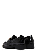 Women's Black Leather Crocodile Loafer | Derimod Women's Black Leather Crocodile Loafer | Derimod