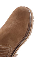 Woman Tan Suede Leather Chelsea Bot | Derimod Woman Tan Suede Leather Chelsea Bot | Derimod