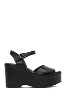 Women's Black Ankle Buckle High Heeled Leather Sandals | Derimod Women's Black Ankle Buckle High Heeled Leather Sandals | Derimod