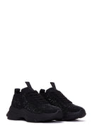Women's Black Stone Thick Soled Sneaker | Derimod Women's Black Stone Thick Soled Sneaker | Derimod