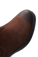 Men's Brown Nubuck Leather Chelsea Flat Boots | Derimod Men's Brown Nubuck Leather Chelsea Flat Boots | Derimod