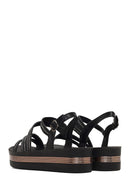 Women's Black Thick Soled Stoned Sandals | Derimod Women's Black Thick Soled Stoned Sandals | Derimod