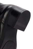 Women's Black Zippered Buckle Detailed Leather Boots | Derimod Women's Black Zippered Buckle Detailed Leather Boots | Derimod