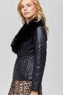 Tisha Women's Leather Jacket | Derimod Tisha Women's Leather Jacket | Derimod