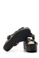 Women's Wedge Heeled Straw Sandals | Derimod Women's Wedge Heeled Straw Sandals | Derimod