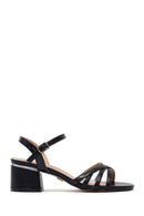Women's Black Ankle Buckle Thick Heel Sandals | Derimod Women's Black Ankle Buckle Thick Heel Sandals | Derimod