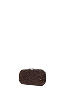 Woman Bronze Sequin Mini Box Evening Bag with Chain Strap | Derimod Woman Bronze Sequin Mini Box Evening Bag with Chain Strap | Derimod