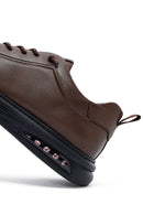 Men's Brown Lace-Up Leather Sneakers | Derimod Men's Brown Lace-Up Leather Sneakers | Derimod