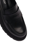 Kadın Siyah Kalın Tabanlı Deri Maskülen Loafer | Derimod Kadın Siyah Kalın Tabanlı Deri Maskülen Loafer | Derimod