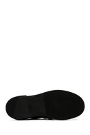 Women's Black Chain Detailed Leather Masculine Loafer | Derimod Women's Black Chain Detailed Leather Masculine Loafer | Derimod