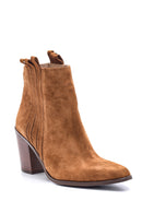 Women's Heeled Suede Leather Boots | Derimod Women's Heeled Suede Leather Boots | Derimod