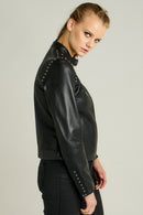 Penny Women's Leather Jacket | Derimod Penny Women's Leather Jacket | Derimod