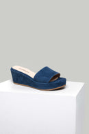 Wedge Heeled Suede Leather Women's Slippers | Derimod Wedge Heeled Suede Leather Women's Slippers | Derimod
