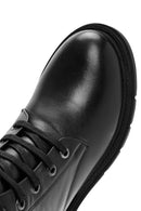 Woman Black Zippered Leather Boat | Derimod Woman Black Zippered Leather Boat | Derimod