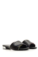Women's Metal Heeled Colorful Stone Slippers | Derimod Women's Metal Heeled Colorful Stone Slippers | Derimod