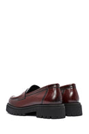 Women's Burgundy Thick-Soled Leather Loafer | Derimod Women's Burgundy Thick-Soled Leather Loafer | Derimod