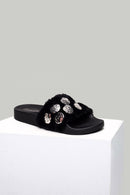 Metal Detailed Plush Women's Slippers | Derimod Metal Detailed Plush Women's Slippers | Derimod