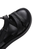 Kadın Siyah Deri Comfort Sandalet | Derimod Kadın Siyah Deri Comfort Sandalet | Derimod