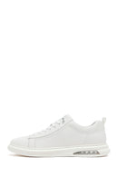Erkek Beyaz Bağcıklı Deri Sneaker | Derimod Erkek Beyaz Bağcıklı Deri Sneaker | Derimod