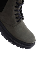 Men's Khaki Nubuck Leather Thick Soled Casual Boots | Derimod Men's Khaki Nubuck Leather Thick Soled Casual Boots | Derimod