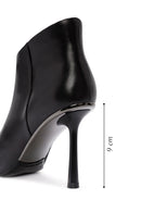 Women's Black Zippered Thin Heeled Leather Boots | Derimod Women's Black Zippered Thin Heeled Leather Boots | Derimod